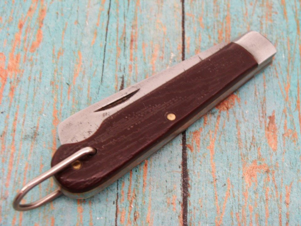 A USA-made vintage Klein Tools folding knife — Klein is a beloved American trades brand, and a vintage example is a legit collectible for tool enthusiasts.