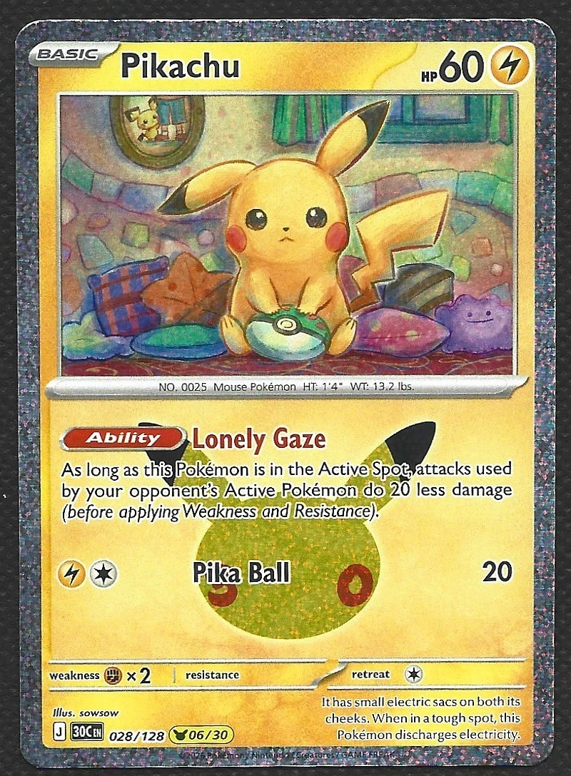 Pikachu Pokémon TCG Holo Rare Individual Collectible Card Game