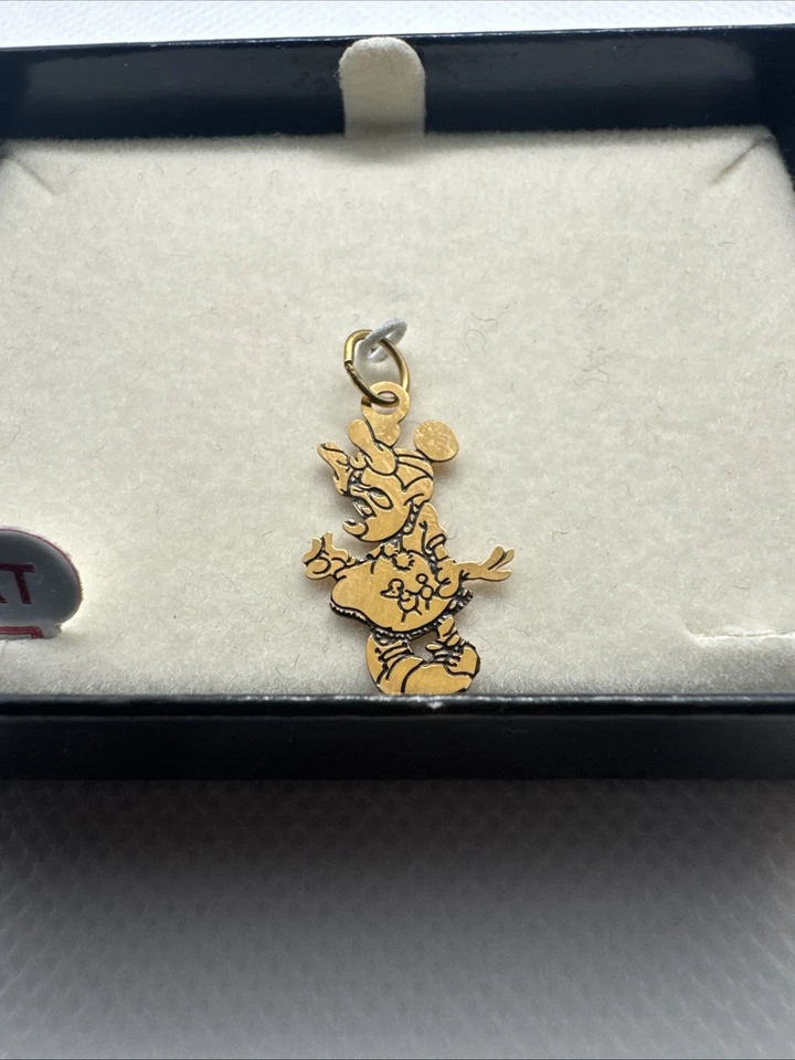Auténtico colgante con dije de Minnie Mouse de oro amarillo de 10 quilates de Disney Van Dell, Mickey Foto 2 de 4