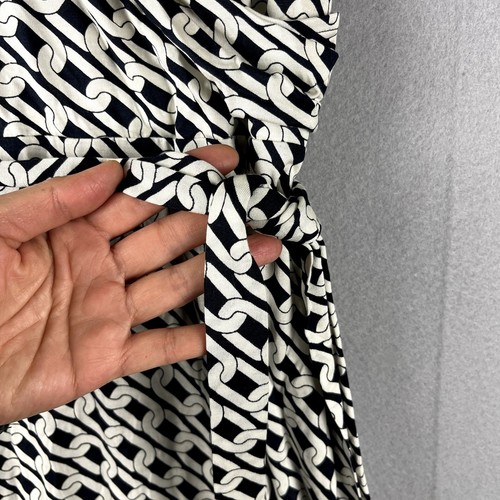 Tommy Bahama Silk Faux Wrap Dress Womens Small Midi Sleeveless Chain Print NWT - Picture 4 of 15