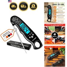 TP-0 Waterproof Digital Instant Read Meat Thermometer with 4.6 Folding Probe ...