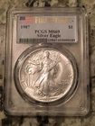 1987 American Silver Eagle PCGS MS69 First Strike RARE IN FIRST STRIKE
