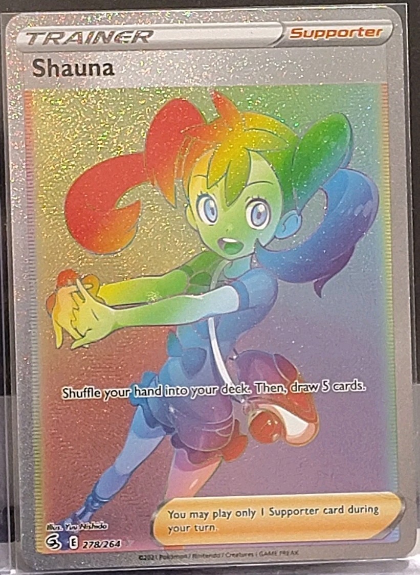Shauna 278/264 SWSH Fusion Strike Full Art Hyper Rainbow Rare Pokemon Card MINT