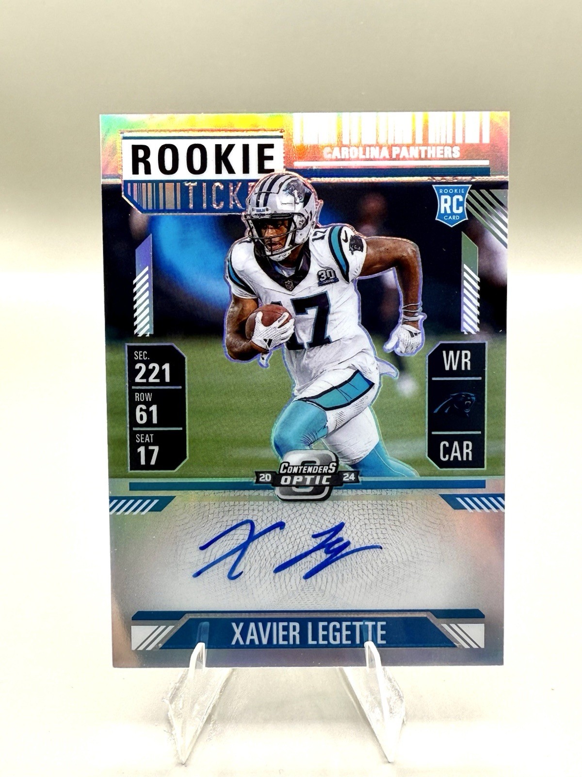 XAVIER LEGETTE 2024 Panini Contenders Optic Rookie Ticket Silver Prizm RC AUTO