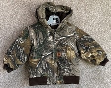 Carhartt Realtree Hooded Camo Quilt Lining Canvas Jacket Coat Toddler Size 18M