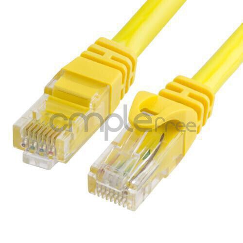 100FT CAT6 Cable Ethernet Lan Network CAT 6 RJ45 Patch Cord Internet Yellow NEW