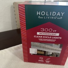 NEW Holiday Living Christmas 300 Count Lights Icicle clear 20 Feet Total Length