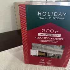 NEW Holiday Living Christmas 300 Count Lights Icicle clear 20 Feet Total Length