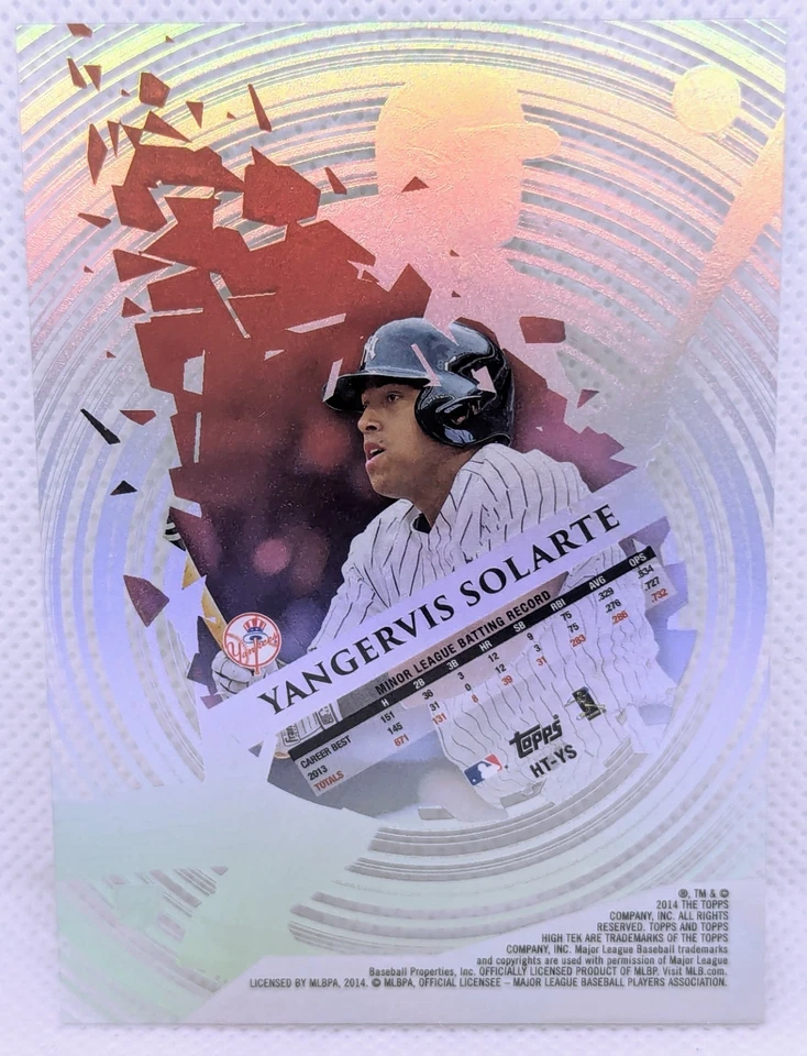 YANGERVIS SOLARTE 2014 Topps High Tek WHIRLPOOL Pattern RC Rookie #HT-YS YANKEES - Image 2 of 4