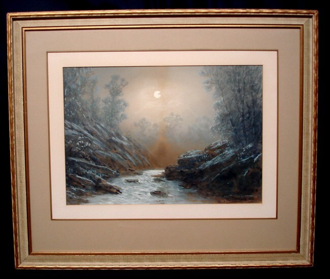 Wilson, Robert Burns (1850-1916),  Moonlight on the River, Listed Artist