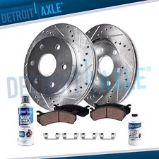 2WD REAR Drilled Disc Rotors Brake Pads for GMC Savana Avalanche Express 1500