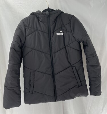 PUMA Puffer Jacket Women s Sz S Black Gorpcore Outdoor Camping Hiking Trail