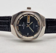 RARE VINTAGE JAEGER-LECOULTRE CLUB BLACK DIAL DAYDATE AUTO MAN'S WA / E092