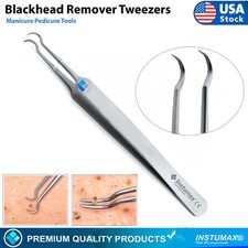 Curved Tweezers Blackhead Remover Pimple Extractor Popper Acne Blemish Comedone