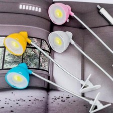 Clip-on Reading Light Flexible LED Lamp Table Desk Bed Clamp Light Battery -USA