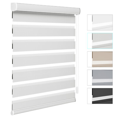 CUSTOM SIZE Horizontal Window Shade Zebra Blind Day and Night Dual Roller Blinds