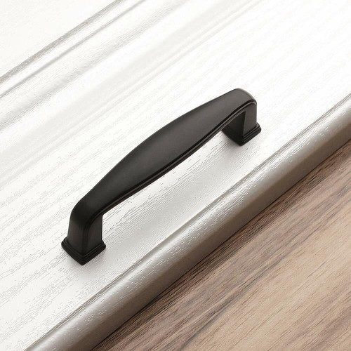 Matte Black Cabinet Pulls *Windsor Collection* Kitchen Bath Handle Knobs Modern - Picture 7 of 21