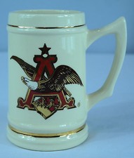 Vintage Anheuser-Busch Stein with Gold Leaf A & Eagle Logo Made in USA HTF