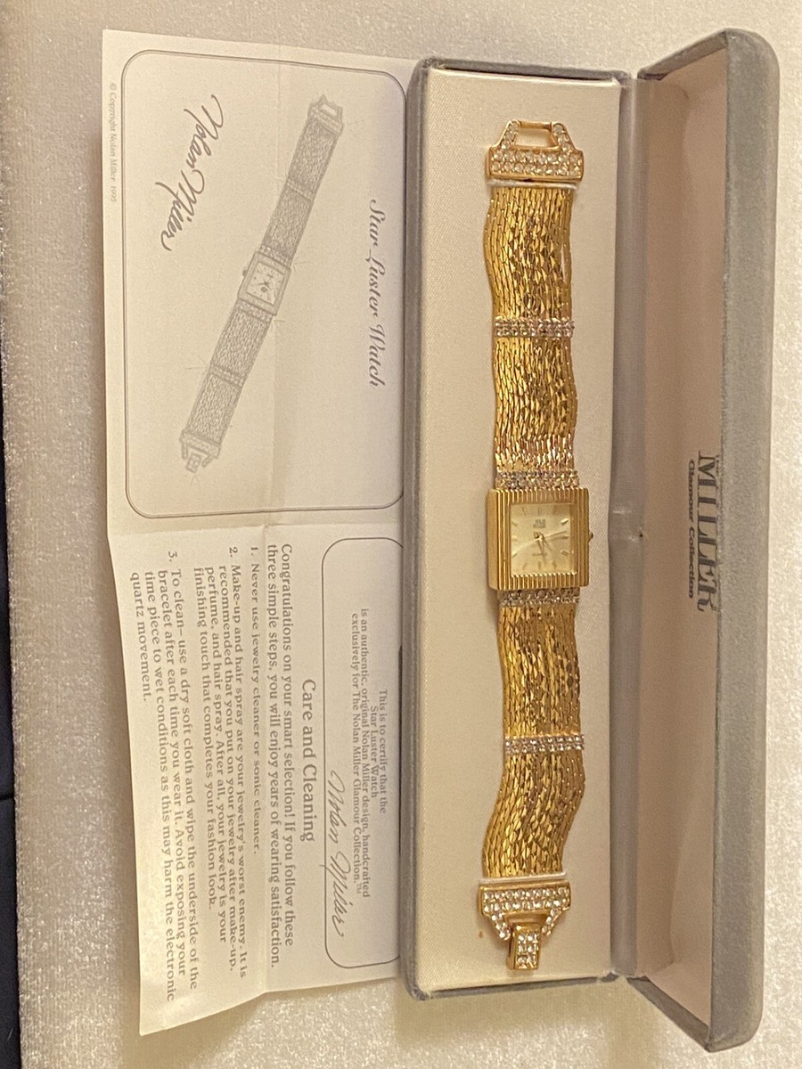 Nolan Miller Glamour Collection Gold-Tone Watch ✨ Nolan Miller Glamour Collection Gold Tone & Stones Watch W  main image 4