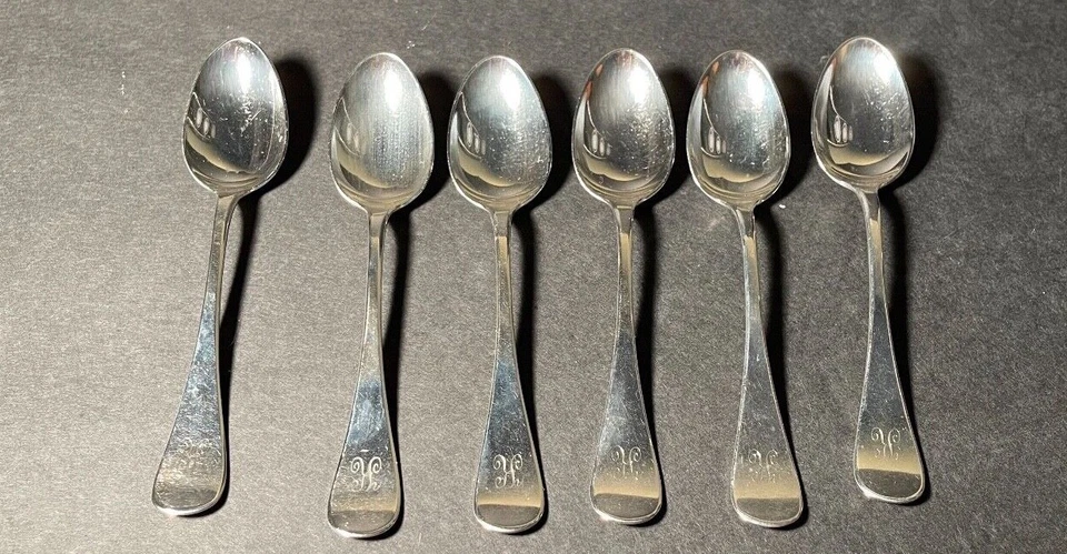 Tiffany & Co. -- Six Sterling Desert Spoons (monogrammed) - Image 2 of 4