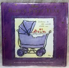 Flavia Baby  s First Year Keepsake Blank Calendar 12x12 Journal Vintage