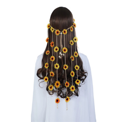 Women Boho Sun Flower Hairband Party Headbands Tassels Handmade Hair Accessories Women Boho Sun Flower Hairband Party Headbands Tassels Handmade Hair Accessories