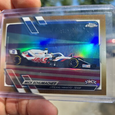2021 Topps Chrome Formula 1 - F1 Cars Gold Wave Refractor #112 Mick Schumacher 