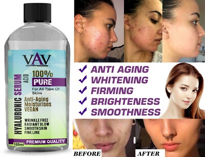 2021 HYARULONIC ACID Face SERUM - Moisturising Aging Wrinkles 100ML UK