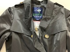 Juniors Green With Envy Black Double-breasted Trench Coat Extra-large With Belt