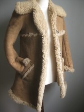 Vintage Sheepskin Shearling Jacket 36 Uk 6 8 Girls 14 15 Morland Penny Lane