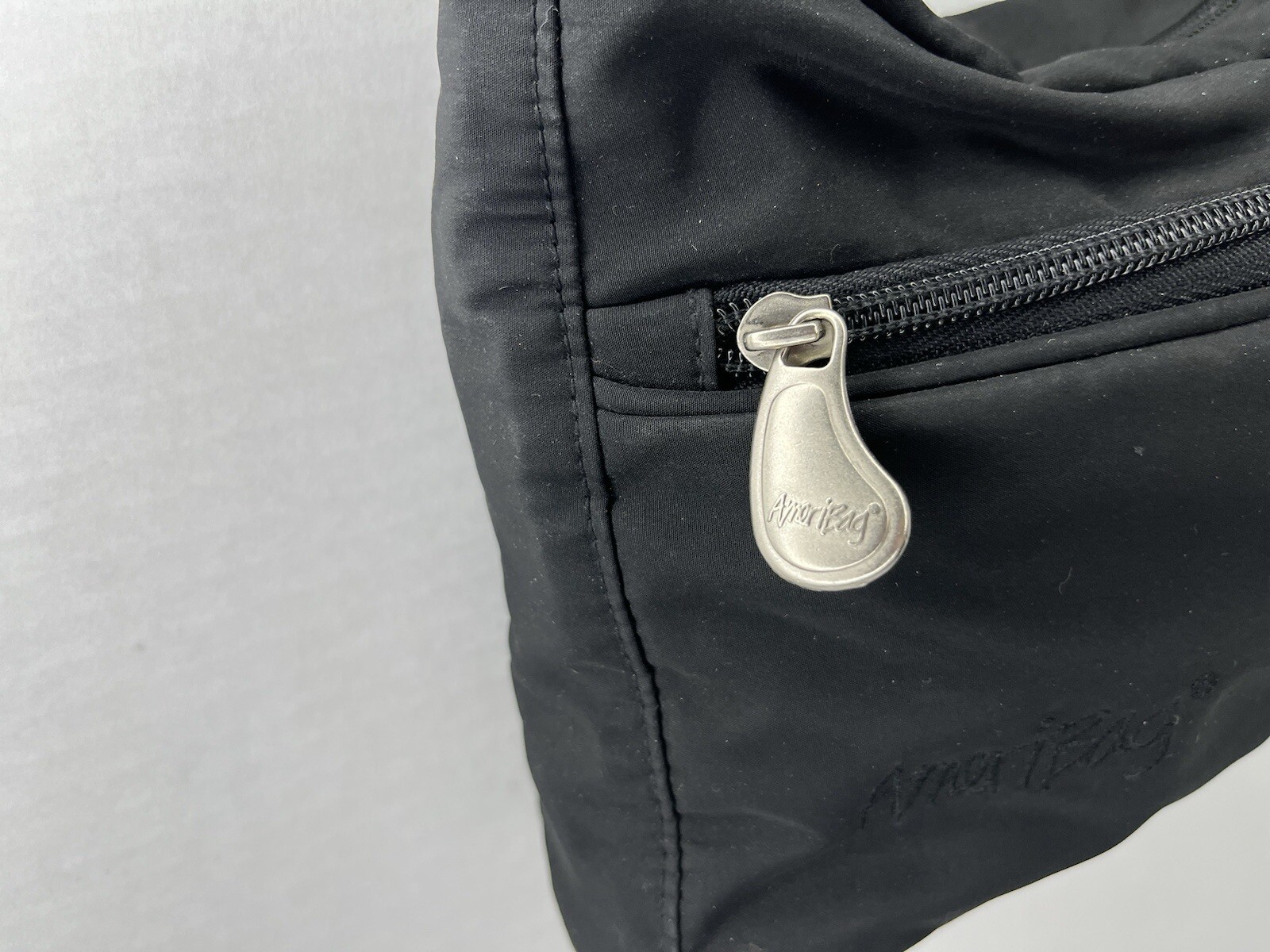 Ameri Nylon Healthy Mini Shoulder Bag Solid Black… - image 3