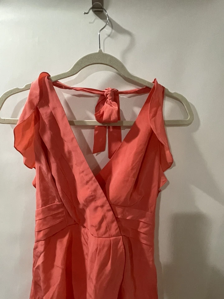 BCBG Max Azria Top Rosa 100% Seda Corbata Cuello Talla M Foto 2 de 4