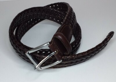 Fossil Braided Leather Belt Chocolate Brown FOSSIL DARK BROWN Belt - Etsy Israel main image 2