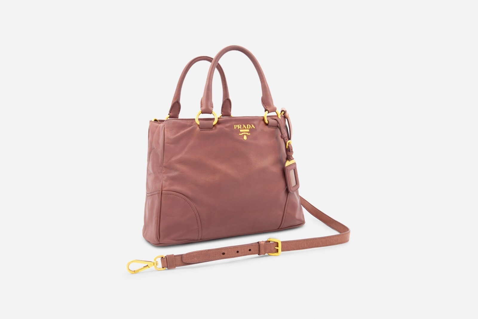 Prada Vitello two-way pink leather crossbody bag