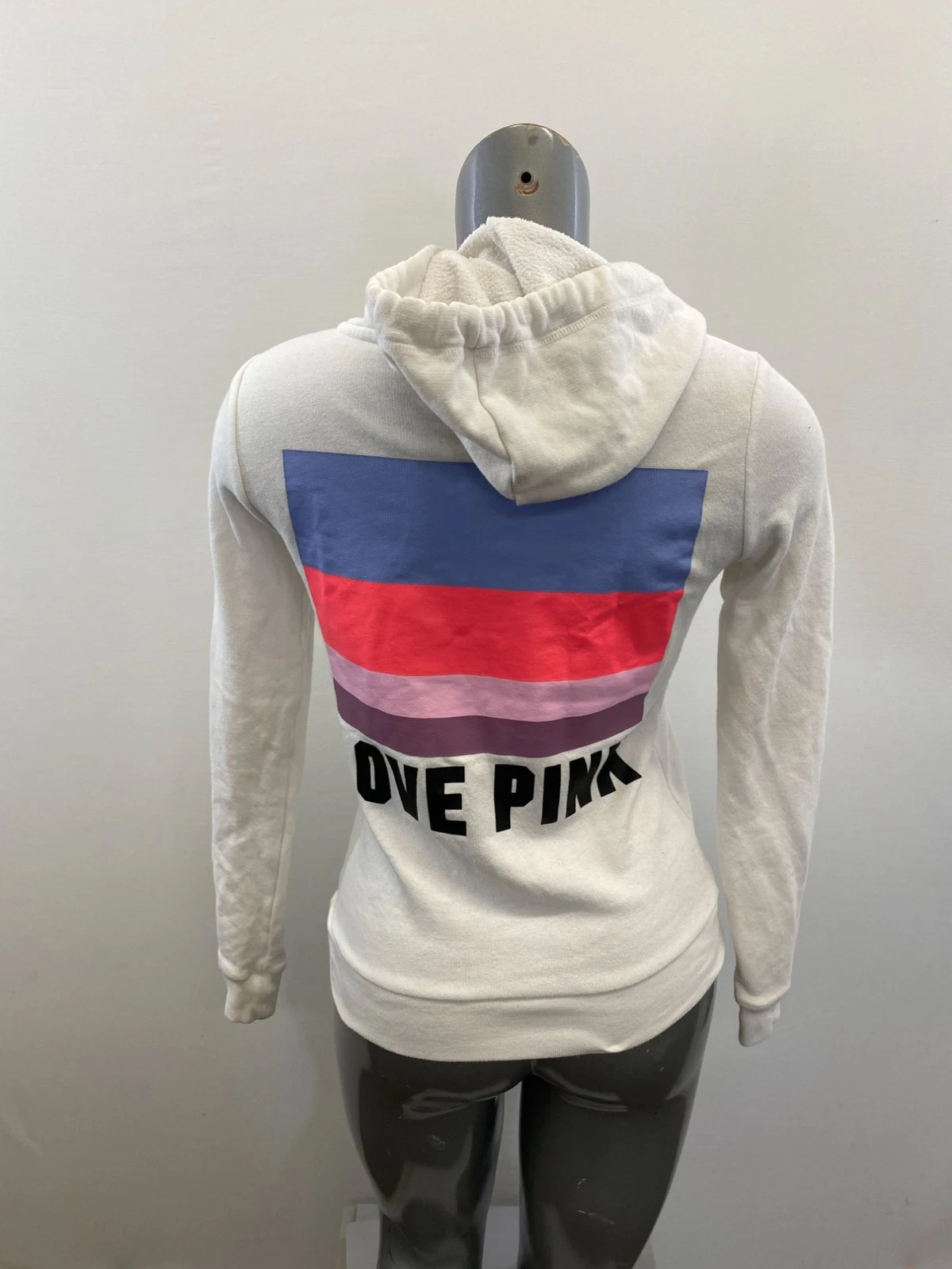 UNDERCOVER Felpa con cappuccio ROSA Victoria's Secret 1 2 zip donna taglia XS bianca maglione manica lunga