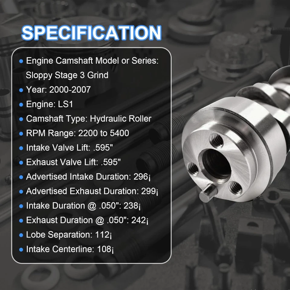 Árbol de levas E1841P LS descuidado etapa 3 para Chevy Corvette Camaro Pontiac Firebird GTO Foto 3 de 4
