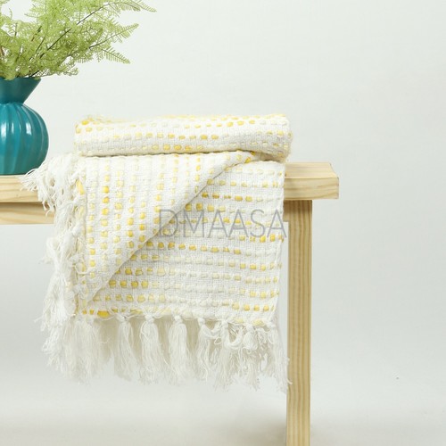 Handmade Indian Cotton Woven Material Throw Home Decor Bed Sofa Couch Blanket - Picture 6 of 6