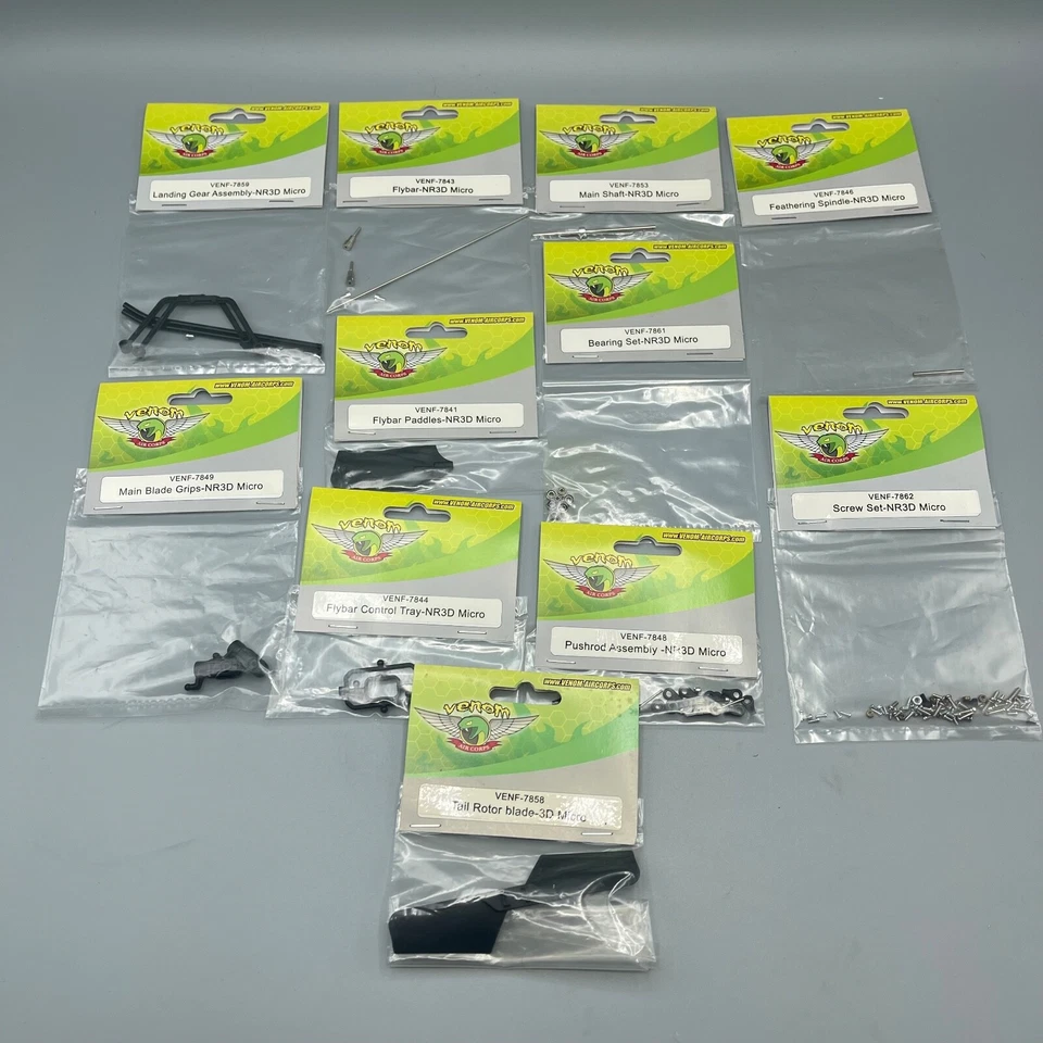 Venom RC Helicopter Parts  Assorted Lot Of 15 NOS Parts For Various Models - Image 2 of 2