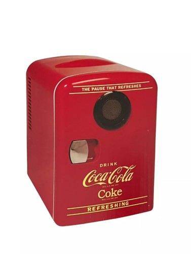 NEW Coca-Cola Portable Mini Cooler with built In Bluetooth Speaker 4 Liter Retro - Picture 6 of 7