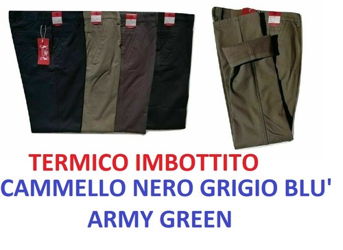 Pantalone Jeans Uomo Termico Imbottito in Pile Felpato Invernale Classico  48/62 | eBay