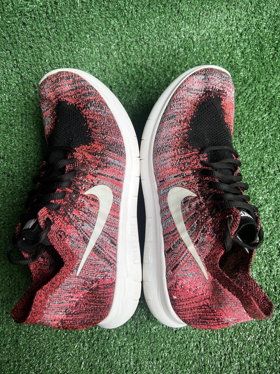 Nike Free RN Flyknit Women's Sz 8.5 Running Shoes Pink Red