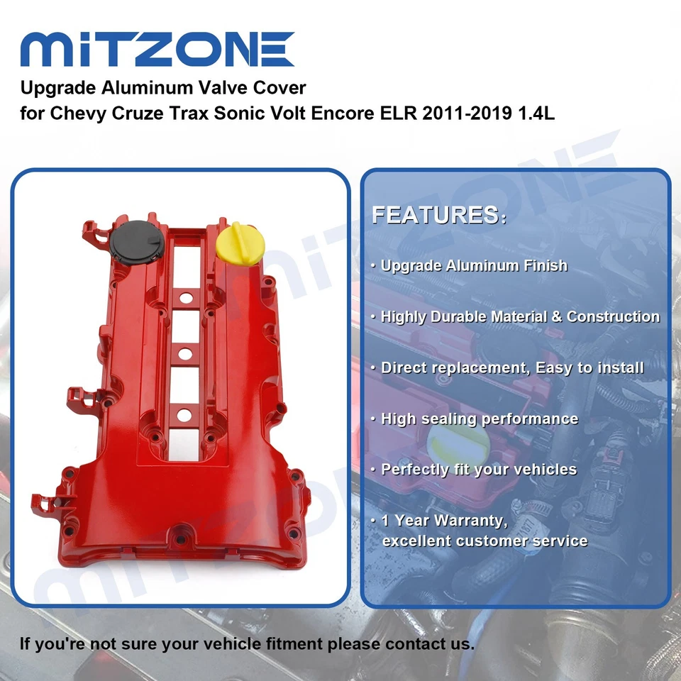 ALUMINUM Valve Cover for Chevy Cruze Trax Sonic Volt Encore ELR 2011-2019 1.4L🚗 - Image 2 of 4