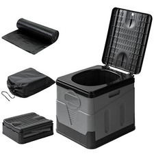 20L Portable Folding Toilet with Lid for Outdoor Travel Camping Potty Car Toilet