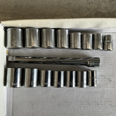 #ad CRAFTSMAN SAE amp; METRIC 16 PIECE SOCKET SET EE USA 3 8#x27;#x27; DRIVE 12 PT $37.15