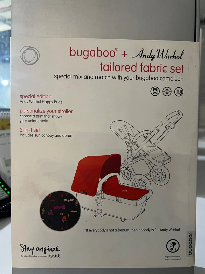 Juego de tela a medida Bugaboo Cameleon - Andy Warhol Happy Bugs - Edición especial Foto 3 de 3