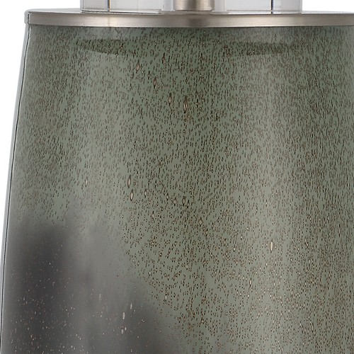 Contemporary Green Gray Blue Ombre Table Lamp 28 in Art Glass Elegant White - Picture 7 of 8