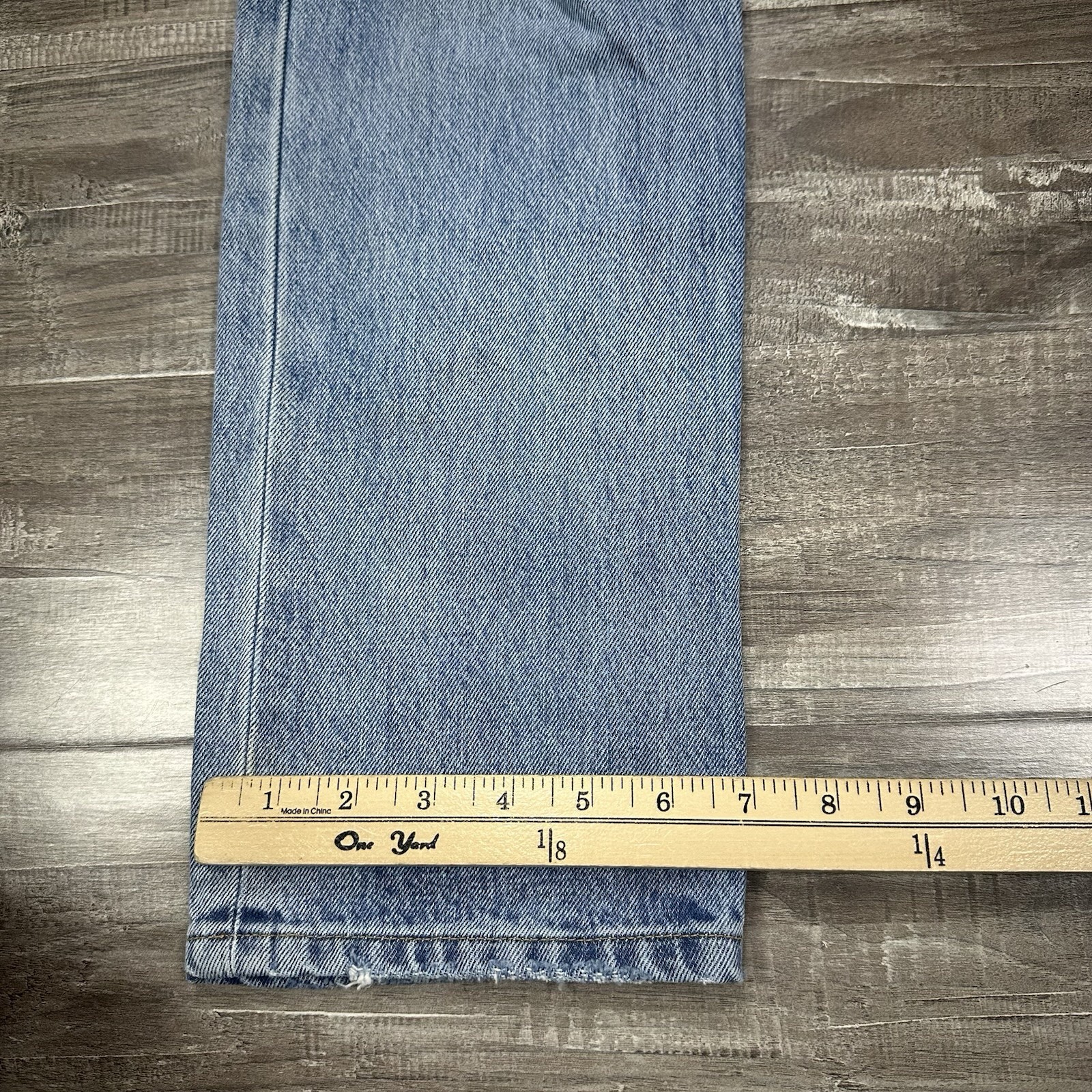 Levi's Premium 501 Original Fit Selvedge Jeans Men Size 27x32 Light Wash Big E image 10