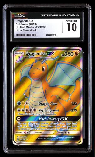 CGC 10 Dragonite GX 229/236 Pok�mon Unified Minds 2019 English