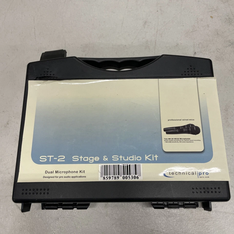 Kit de micrófono doble Technical Pro ST-2, kit de escenario y estudio - negro Foto 2 de 4
