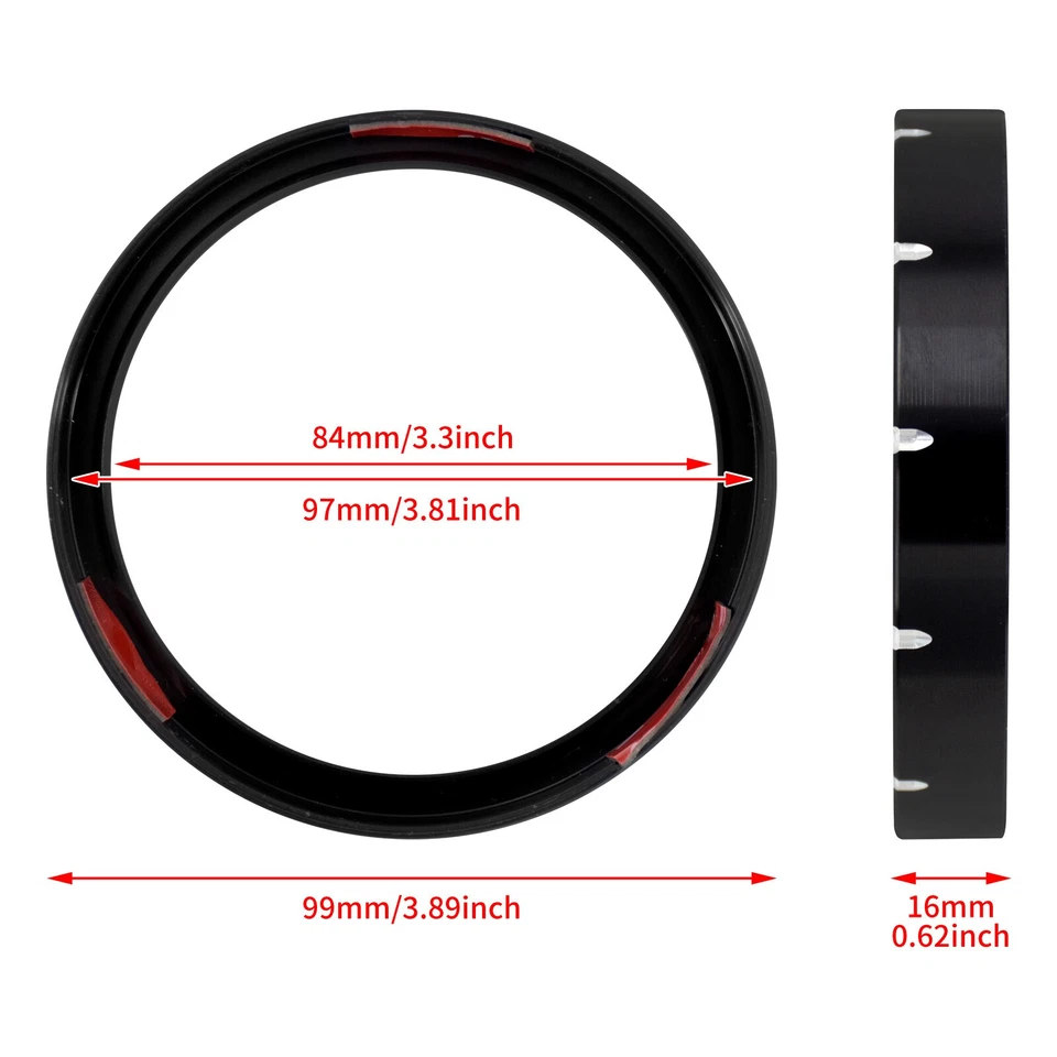 Speedometer Gauge Bezel Accent Trim Black Ring Fits For Harley Sportster Dyna - Image 3 of 4